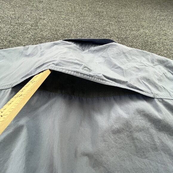 Wolverine Mens XL Short Sleeve Button Down Shirt Light Blue Cotton Vented Back - Picture 6 of 7